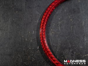 Alfa Romeo Giulia Carbon Fiber Rear Emblem Frame Trim - Red Candy